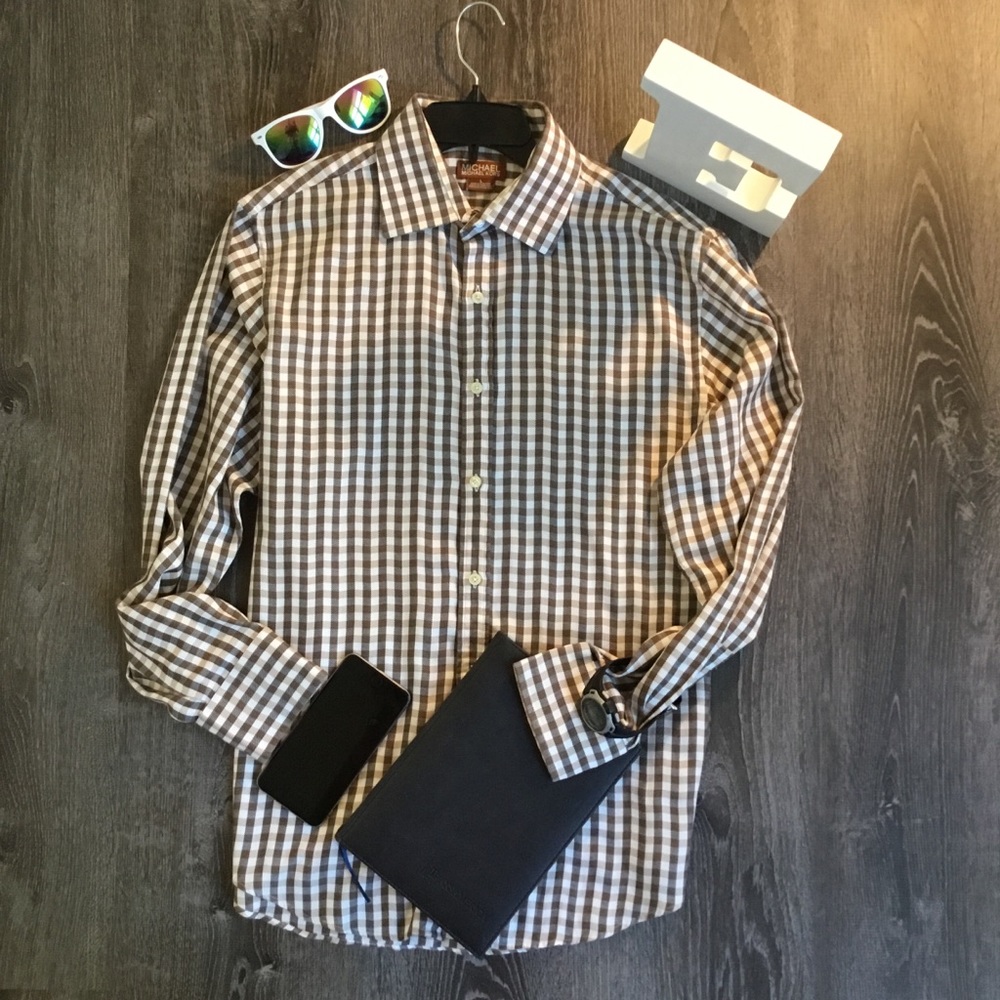 Michael Kors Button Down Men’s Dress Shirt, Large